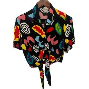 Stranger Things Button Down Crop Shirt XL